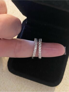 Diamond Hoop Earrings 14 kt White Gold Ross Simons 💎
